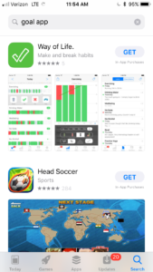app store goal app search