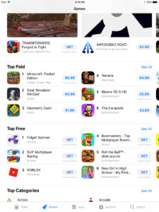 app store 2.0 top chart games