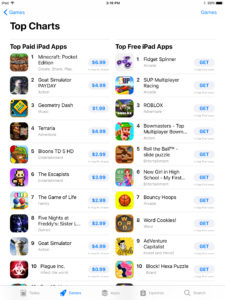 app store 2.0 top chart games